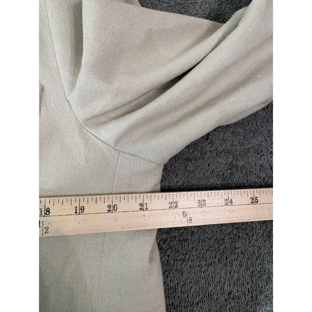 Alan Flusser Linen Suit Mens Medium 36x30 Tan 2 Piece Blazer Pants Beach Wedding